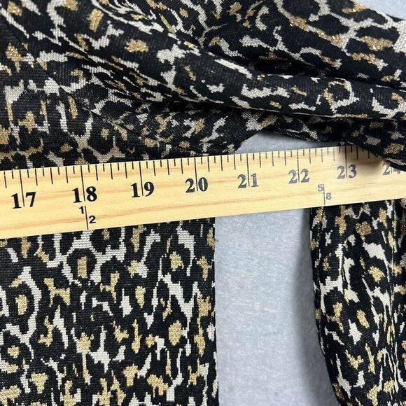 Kobi Halperin Top Size Medium Leopard Print Long Sleeve Smocked Cuff Oversized - Picture 8 of 12